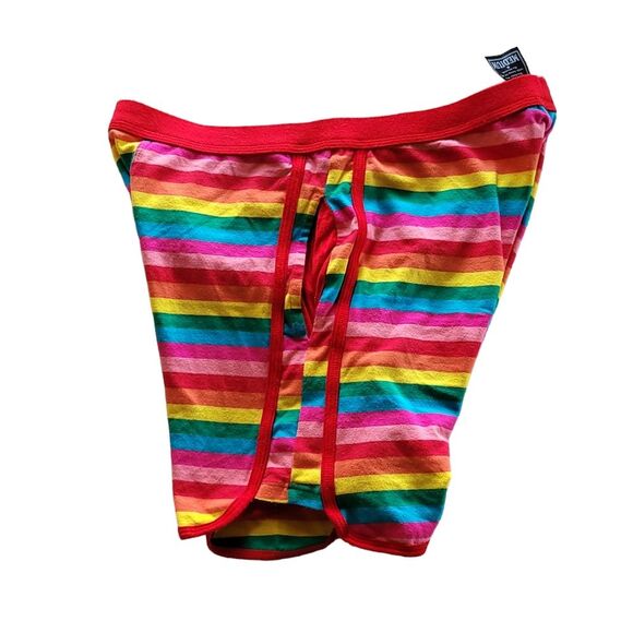 Knobs Pride Rainbow Mens Medium Stripe Boxer With Pockets - Picture 3 of 7